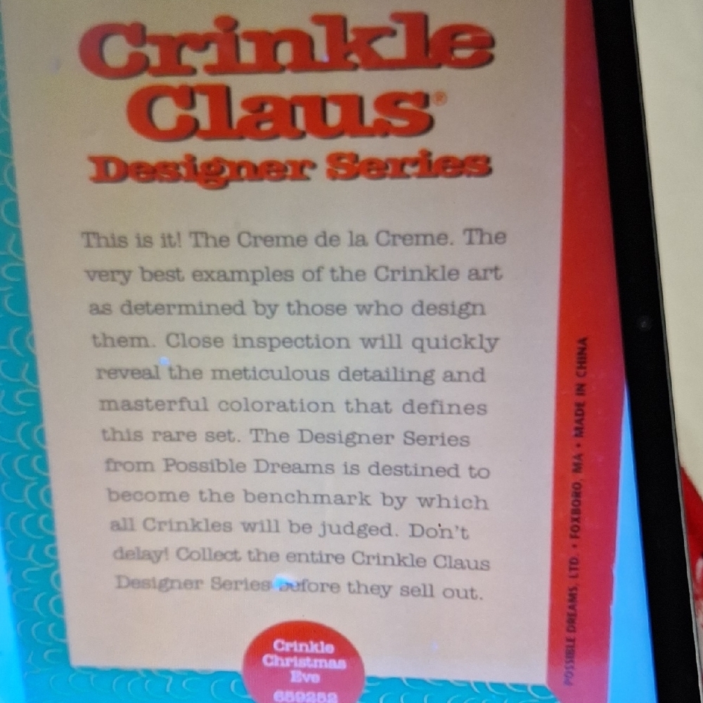 Festive Crinkle Claus Holiday Decor - Blue and White - Picture 4 of 4